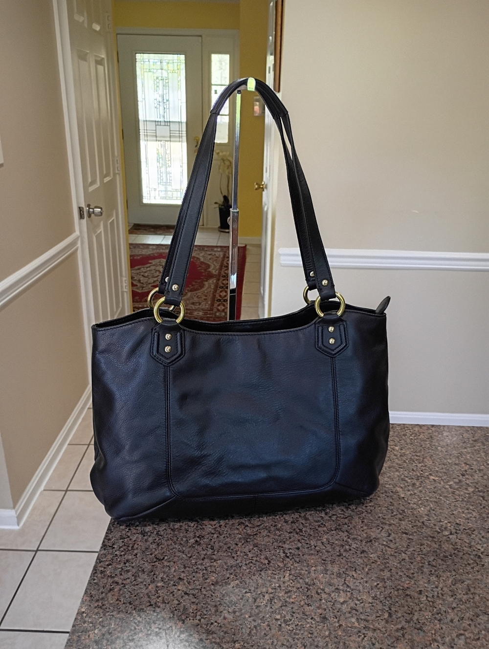 Coach  Campbell Belle Black Leather Shoulder Bag with Gold Hardware - Picture 4 of 16